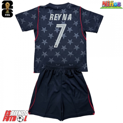 Estados Unidos Giovanni Reyna #7 Segunda Equipación Niños Mundial 2026 Manga Corta (+ Pantalones cortos)